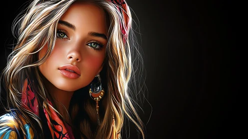 Soft light lingers on a thoughtful woman in vivid colors