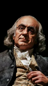 Elderly statesman portrait rendered in dramatic studio light