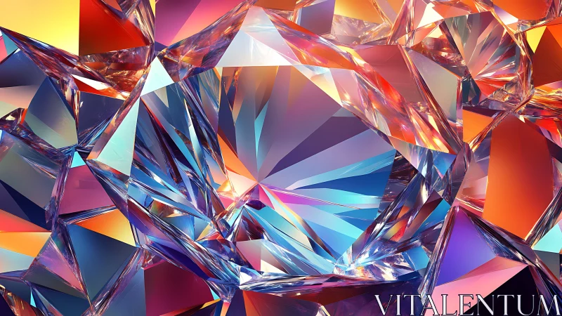 Iridescent crystal shards in prismatic geometric abstraction.