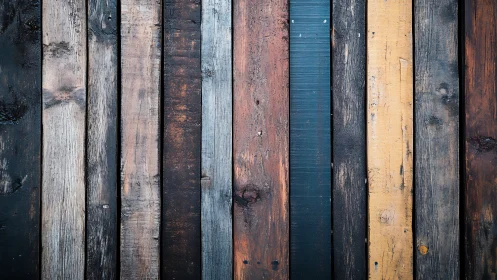 Vertically aligned weathered wooden planks in mixed tones.