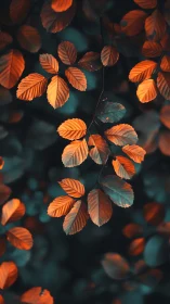 Gentle autumn leaves glow softly against a deep teal hush