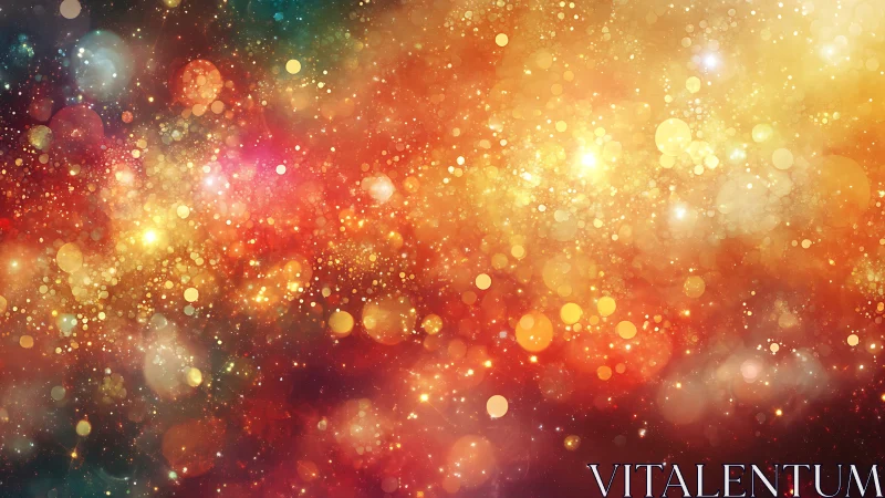 Warm abstract bokeh light field with scattered sparkles.