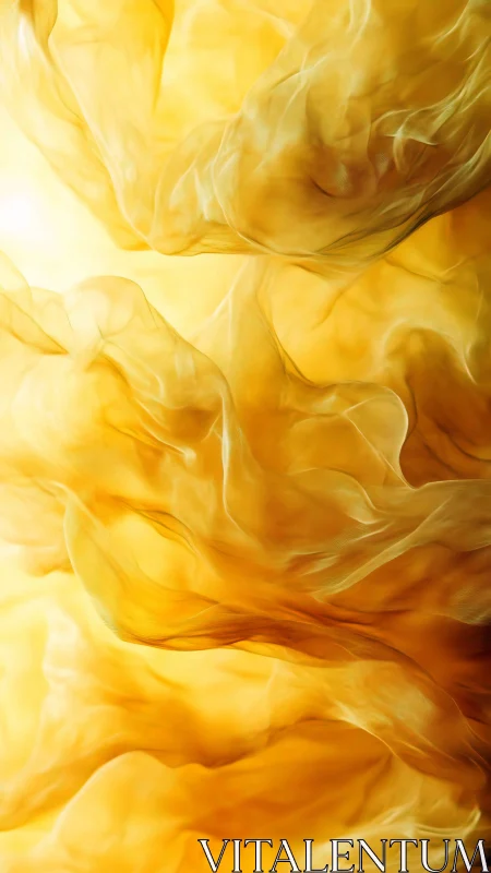 Golden translucent fluid veils forming swirling abstract flow