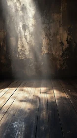 Soft morning light warms a quiet rustic wooden room.