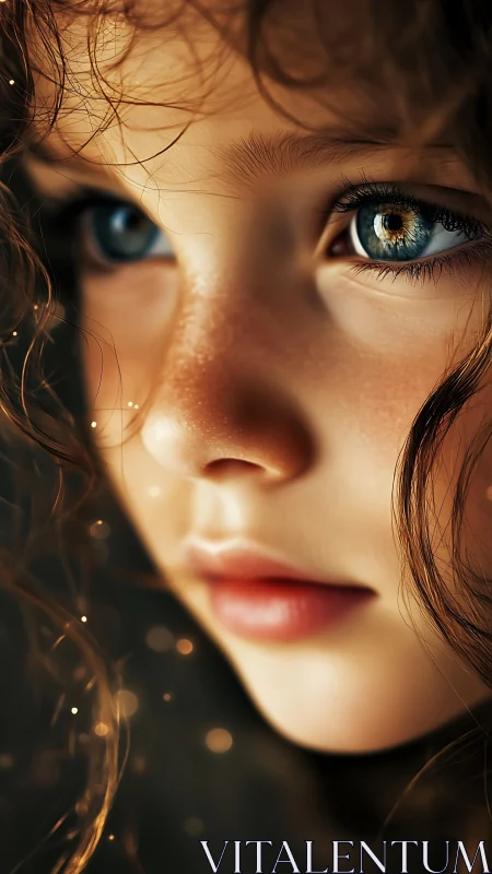Portrait of Young Subject with Blue Eyes and Warm Lighting