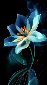 Luminous fractal flower glows against deep cosmic black.