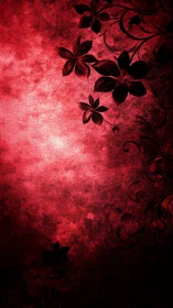 Crimson Elegance Blooms Against Mysterious Vintage Depths