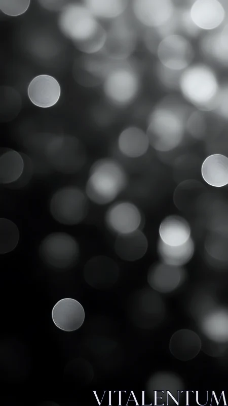 Soft monochrome bokeh orbs on deep blurred background.