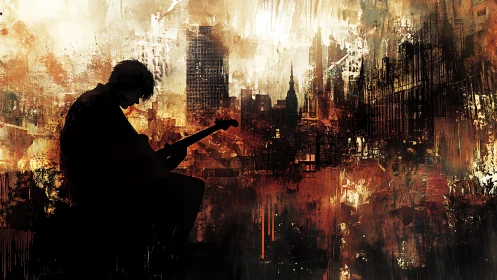 Urban guitarist finds a quiet rhythm inside the painted city