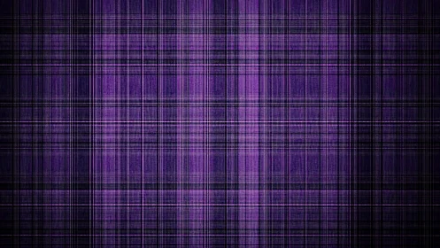 High-contrast purple tartan grid with woven texture illumination