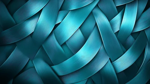Abstract braided teal ribbons in modern digital art style.