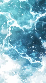 Abstract digital rendering depicts turbulent blue liquid motion