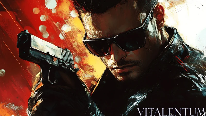 Gunmetal glare cuts through the blaze of painted chaos