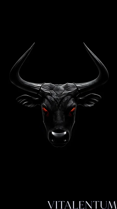 Midnight bull carves burning silence through the black