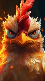 Meet the Magnificent Fiery Rooster with Glowing Golden Plumage