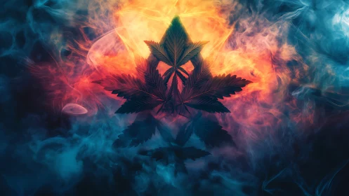 Emberleaf sigil rising through swirling neon smoke dream.