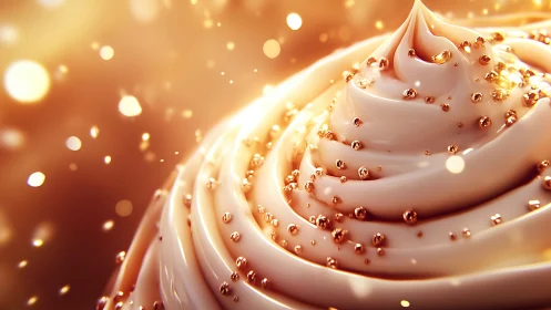 Crystalline Confectionery with Aurelian Particulates and Bokeh Illumination.