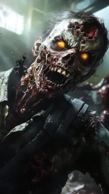 Grotesque zombie close-up renders hyper-detailed decayed anatomy