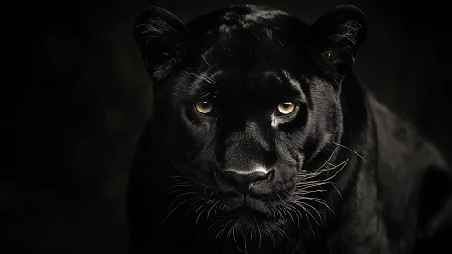 Black Panther Portrait with Luminous Eyes