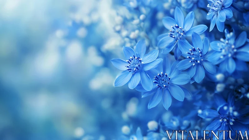 Azure daisy cluster exhibiting macrophotographic depth of field and selective focus technique.