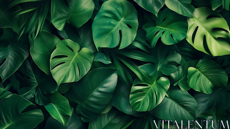 High-fidelity tropical foliage array with layered leaf geometry.