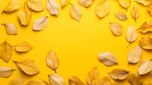 Sunlit autumn leaves circling a bold yellow daydream.