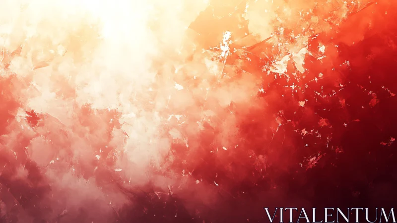 Warm Abstract Digital Painting with Fiery Red and Orange Tones.