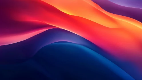 Gradient wave bands in luminous abstract digital painting.