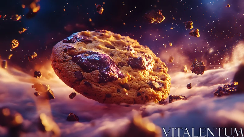 Cosmic cookie pirouettes through caramel nebula dust