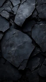 Deep charcoal stone slabs create a calm, textured backdrop