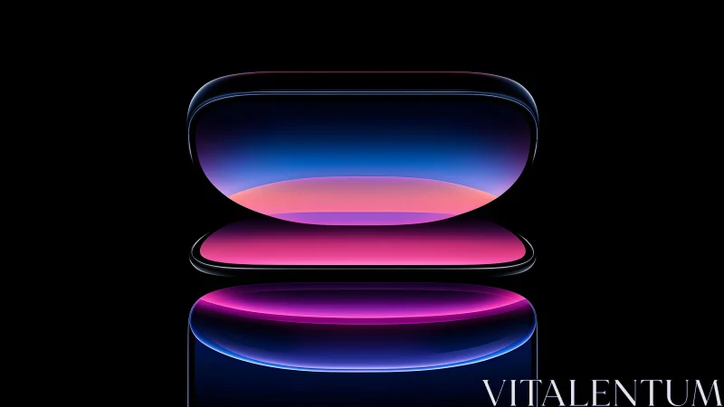 Futuristic smartphone concept with glowing neon light reflections.