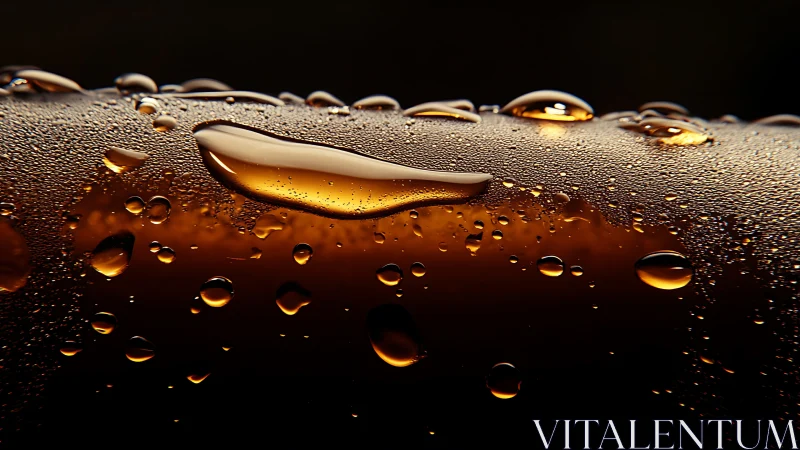 Amber droplet galaxy drifting across a dark glass horizon.