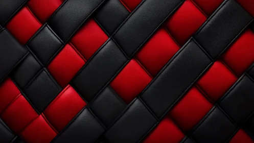 Modern red and black leather quilted weave abstract background.