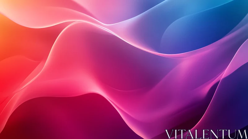 Soft neon waves drift across a glowing abstract sky