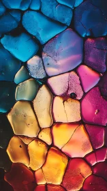 Multicolor irregular cell-like panes under soft lighting.