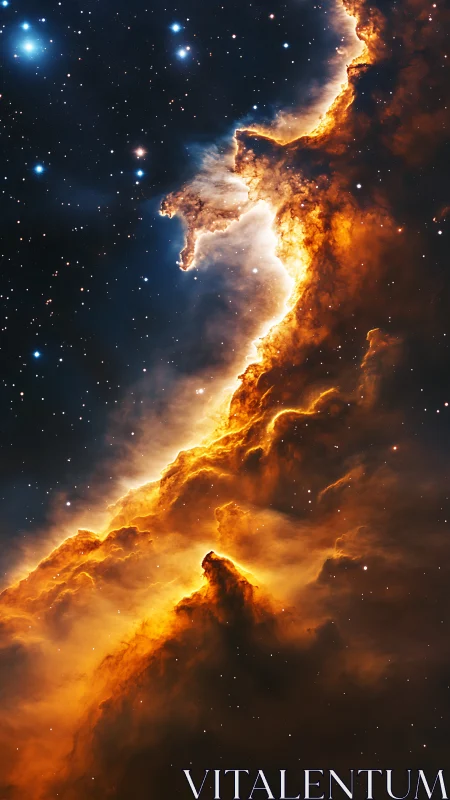 Ionized nebular wall with high-contrast emission front and dust columns