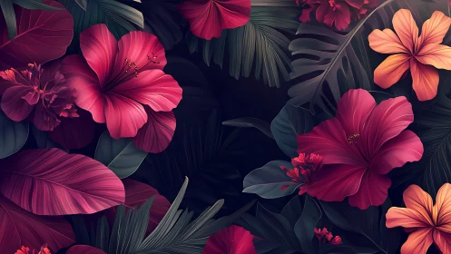 Neon Blooms in Twilight Garden.