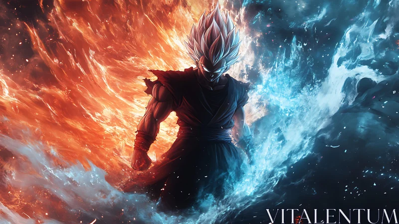 Warrior channels dual fire and ice cosmic energy