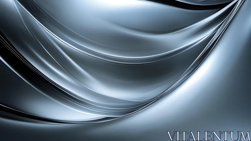 Smooth Metallic Abstract Background with Flowing Curves.