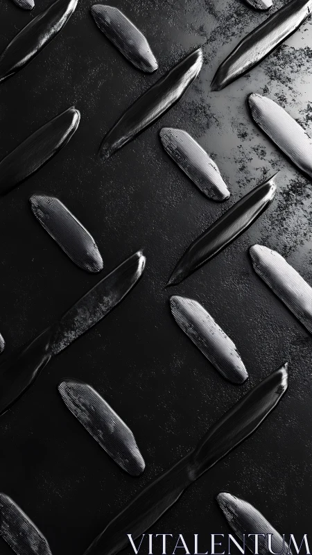 Glossy black strokes in a calm, softly lit abstract pattern.