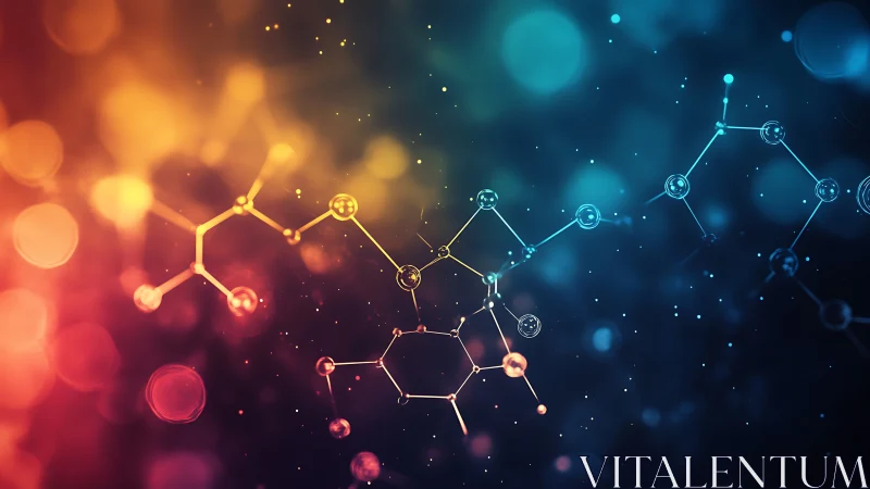 Glowing molecular network bridges warm and cool light fields.
