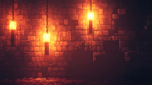 Pixelated Abstract Composition with Incandescent Light Sources