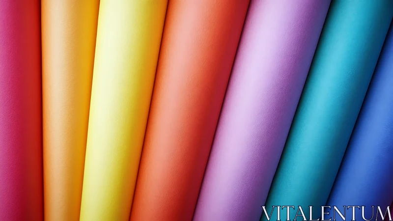 Chromatic cascade of rolled pastel textures in diagonal parade.