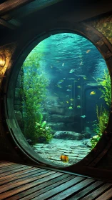 Porthole to a secret underwater garden of drifting light.