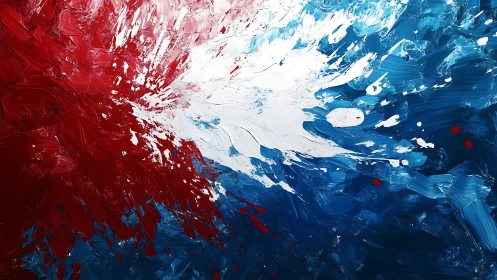 Dynamic tricolor impasto abstraction in sweeping radial motion.