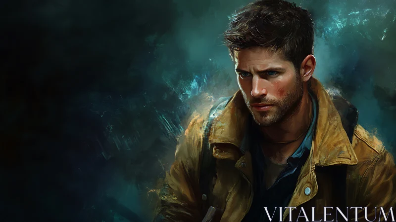 Weathered adventurer portrait in cinematic digital painting