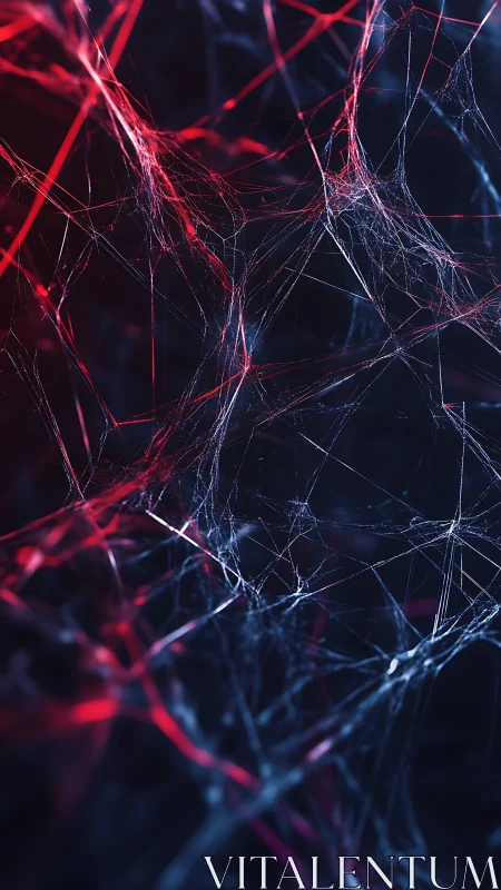 Neon spiderweb cosmos tangled in electric twilight strands.