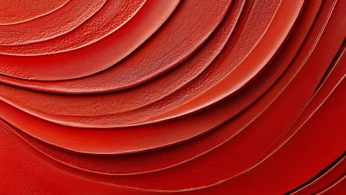 Layered red abstract waves curve in bold textured arcs.
