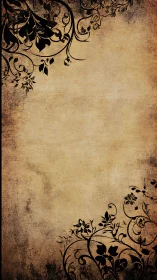 Ornamental floral scrollwork on distressed parchment field.
