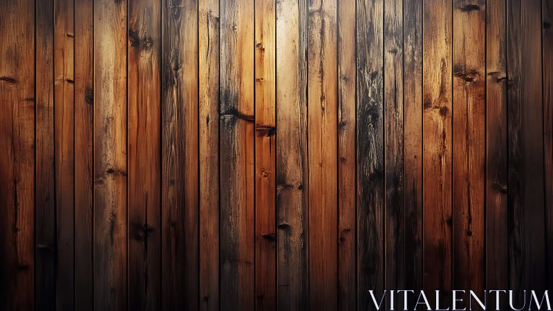 Vertical wooden planks with varied grain and warm lighting.